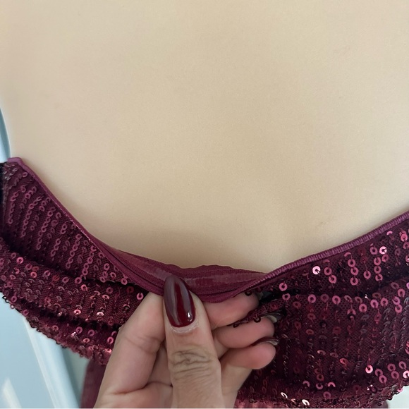 LULU’S GLORIOUS VISION SEQUIN STRAPLESS WIDE LEG JUMPSUIT - Picture 9 of 15